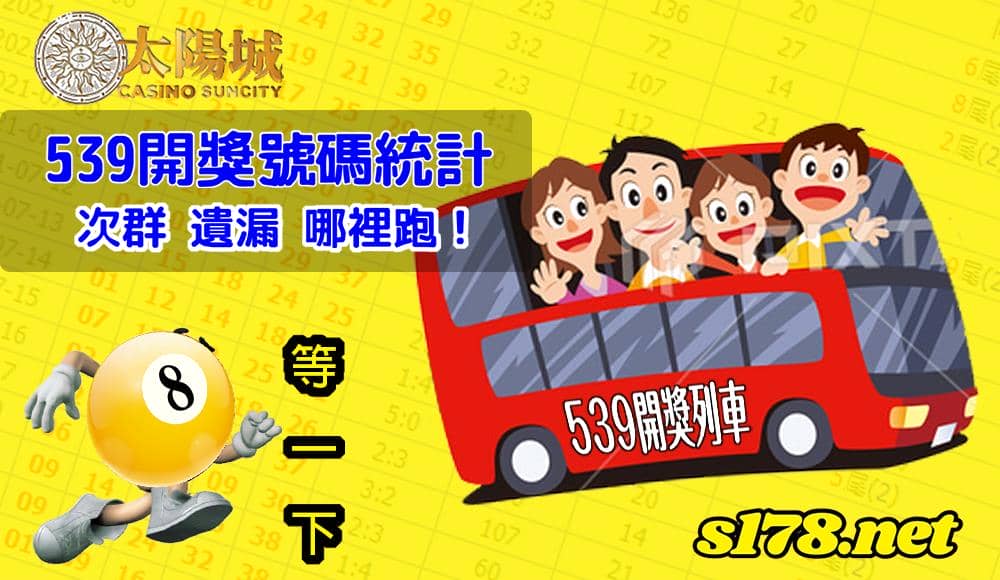 539開獎號碼統計，分析次群，抓出遺漏！