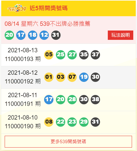 539即時開獎號碼即時